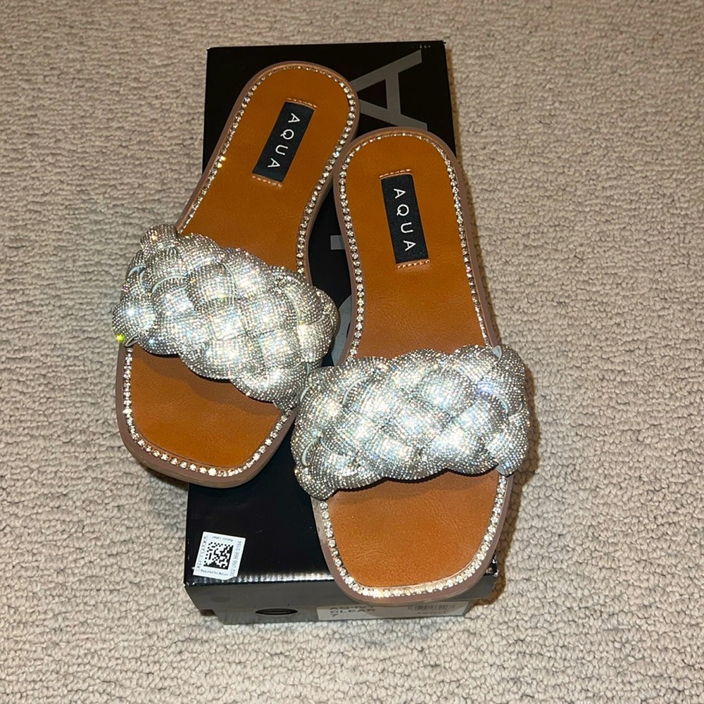 Aqua Rhinestone Sandals